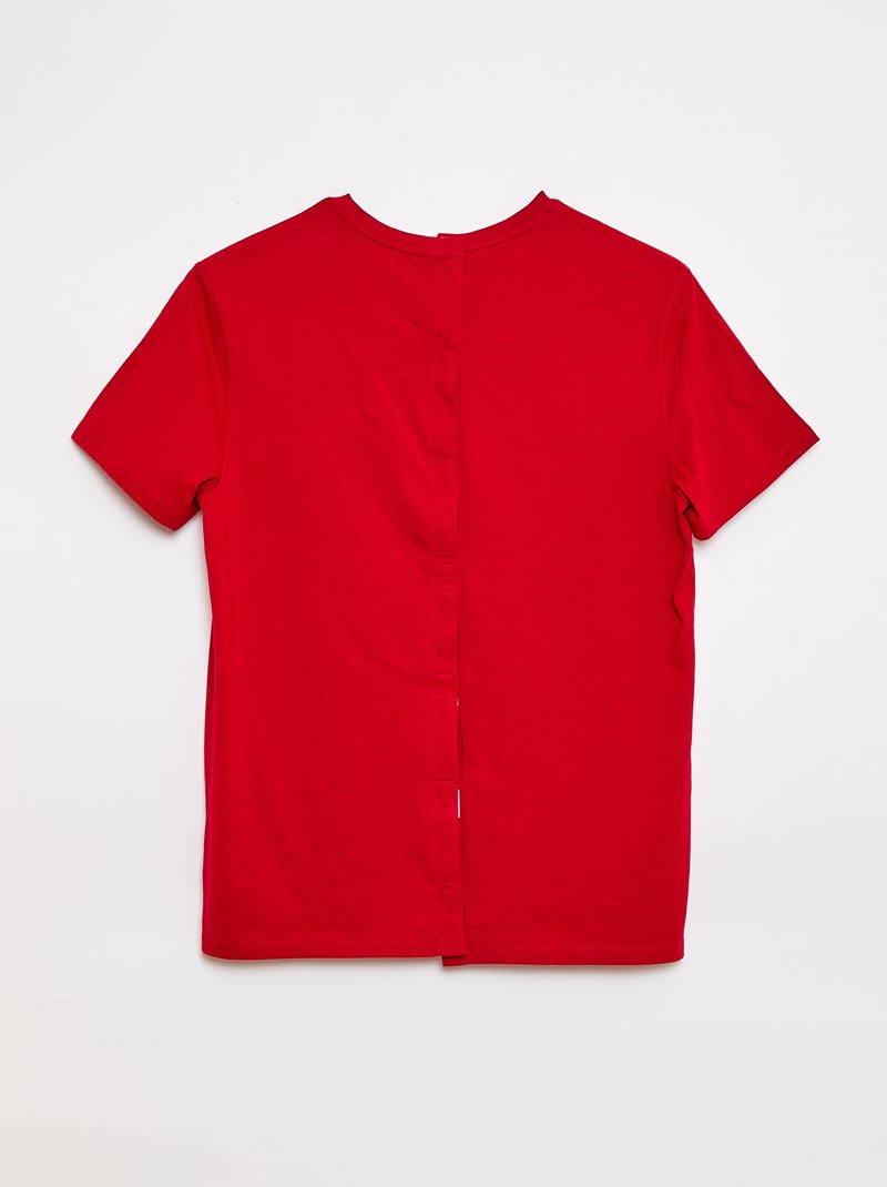 Camiseta de manga corta estampada - Fácil de Poner Rojo - Kiabi