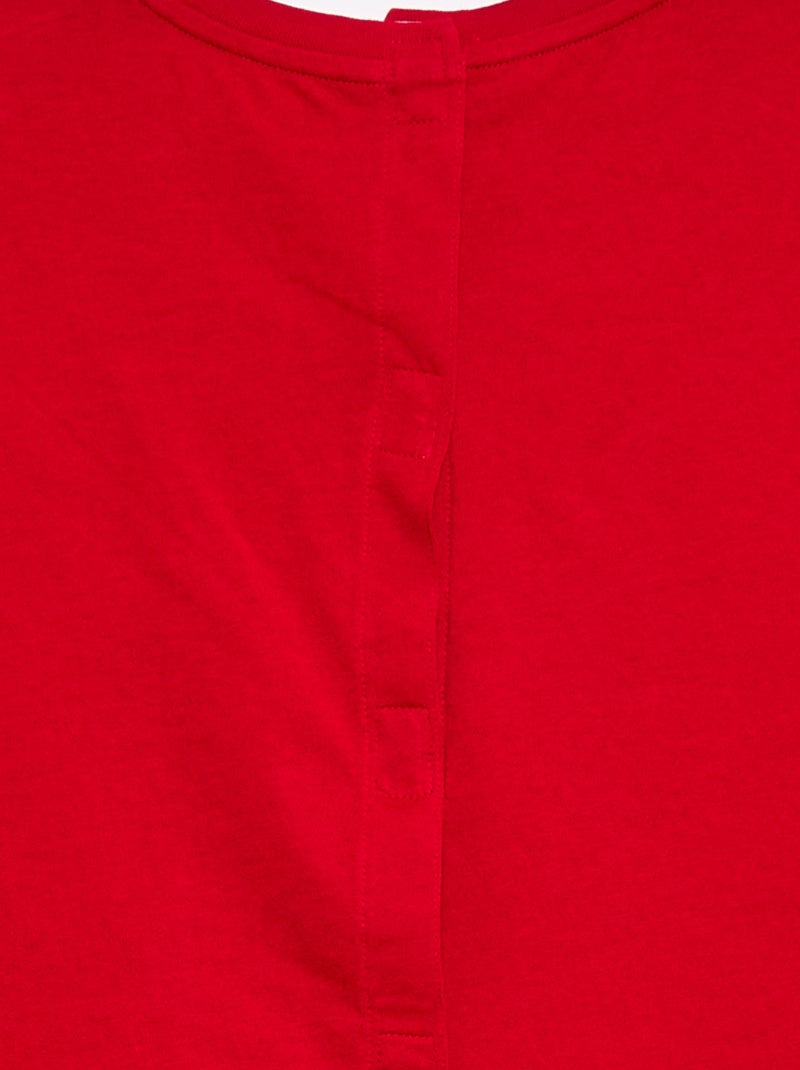 Camiseta de manga corta estampada - Fácil de Poner Rojo - Kiabi