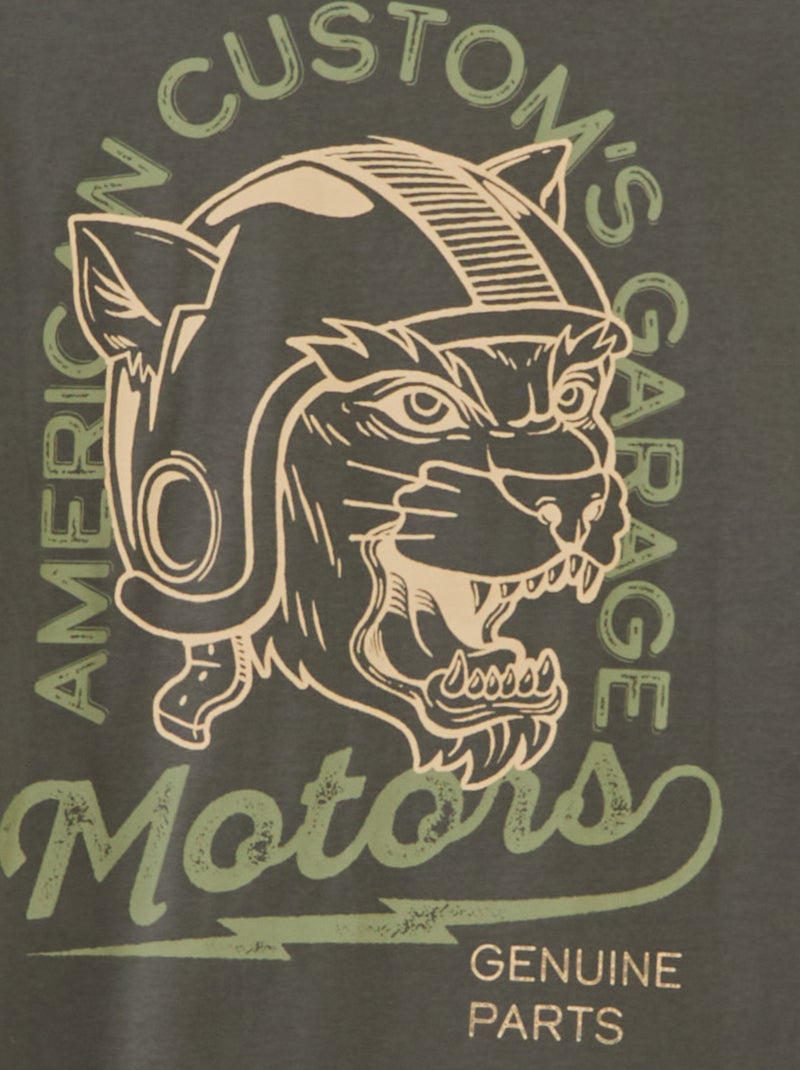 Camiseta de manga corta estampada - So Easy Kaki - Kiabi