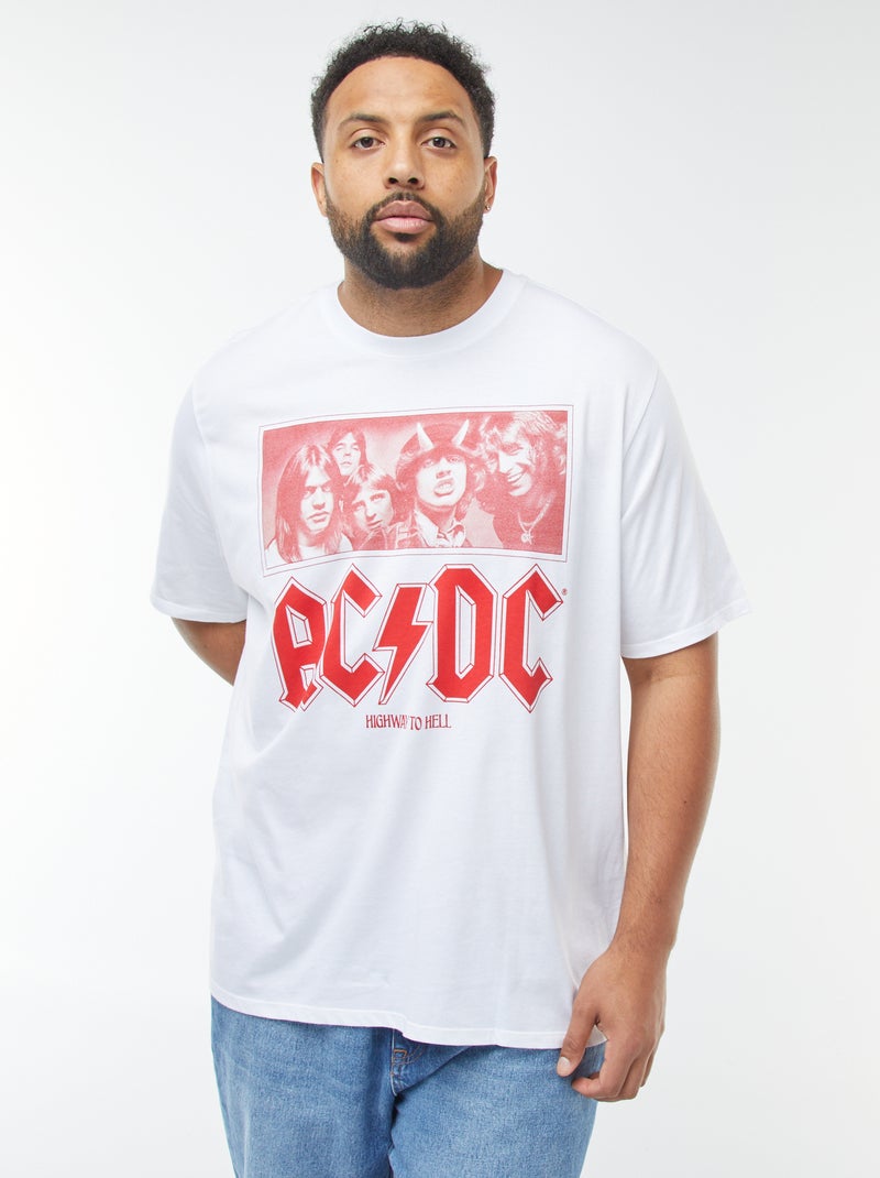 Camiseta de manga corta estampada 'AC/DC' blanco - Kiabi