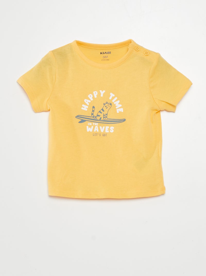 Camiseta de manga corta estampada AMARILLO - Kiabi