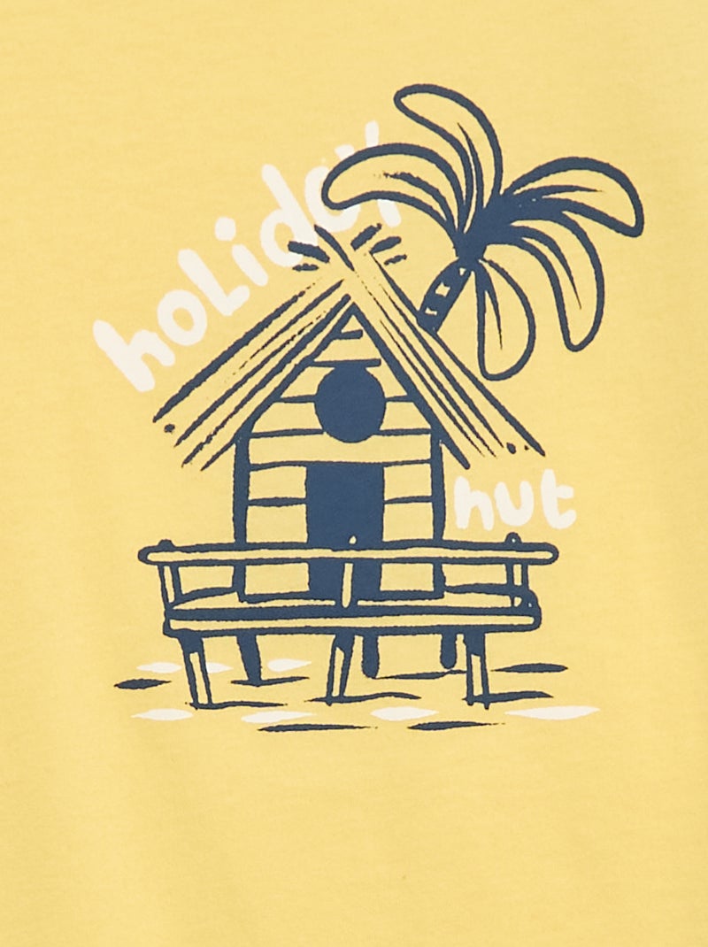 Camiseta de manga corta estampada Amarillo - Kiabi