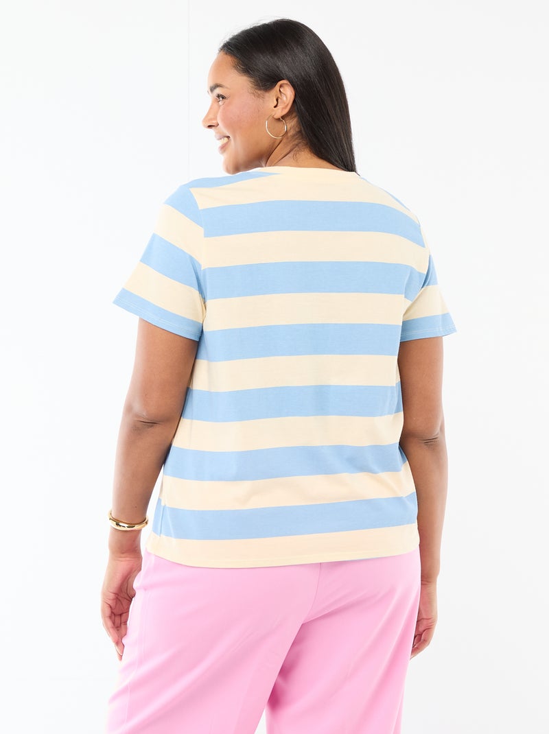 Camiseta de manga corta estampada Azul - Kiabi