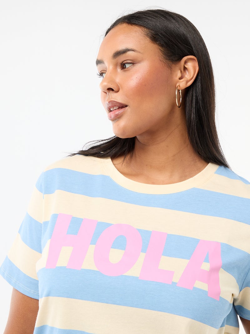 Camiseta de manga corta estampada Azul - Kiabi