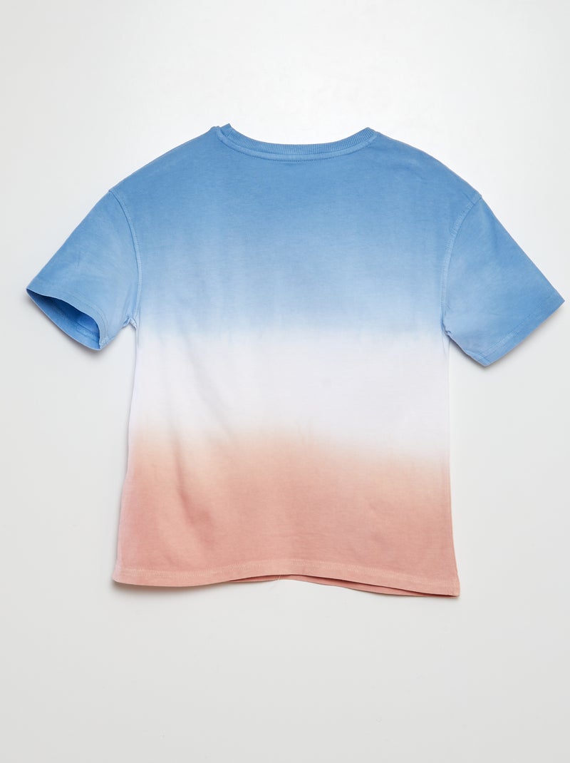 Camiseta manga corta azul con estampado