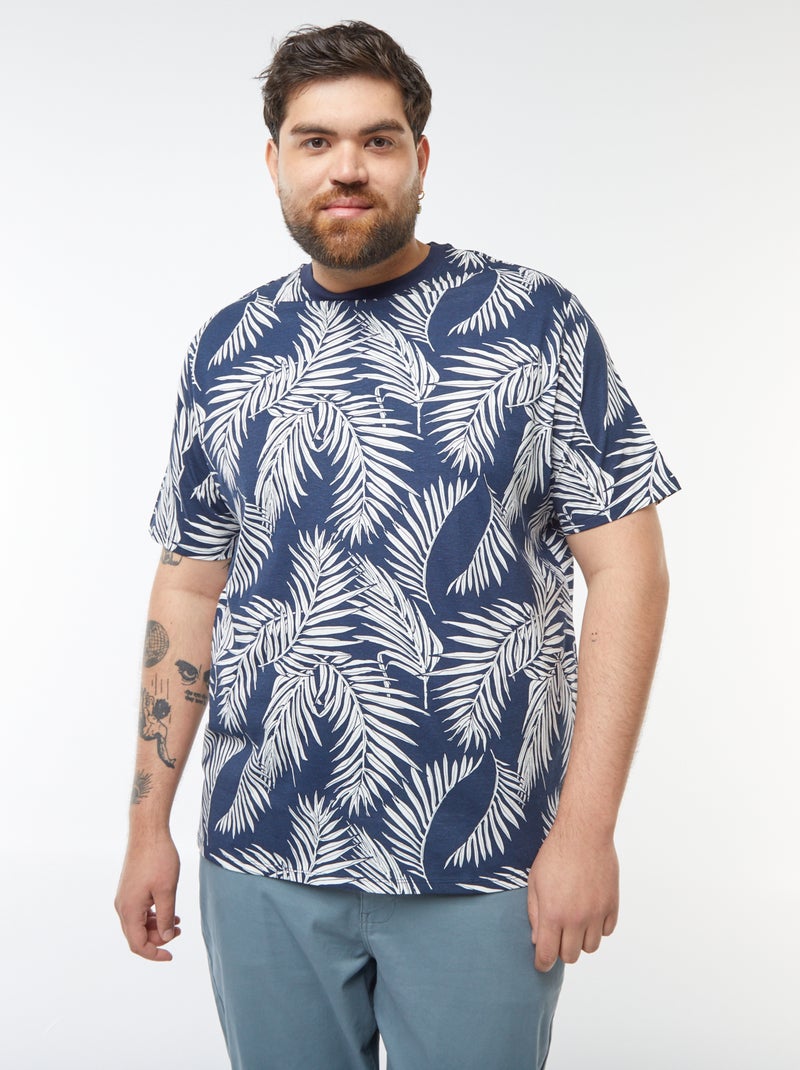 Camiseta de manga corta estampada Azul - Kiabi