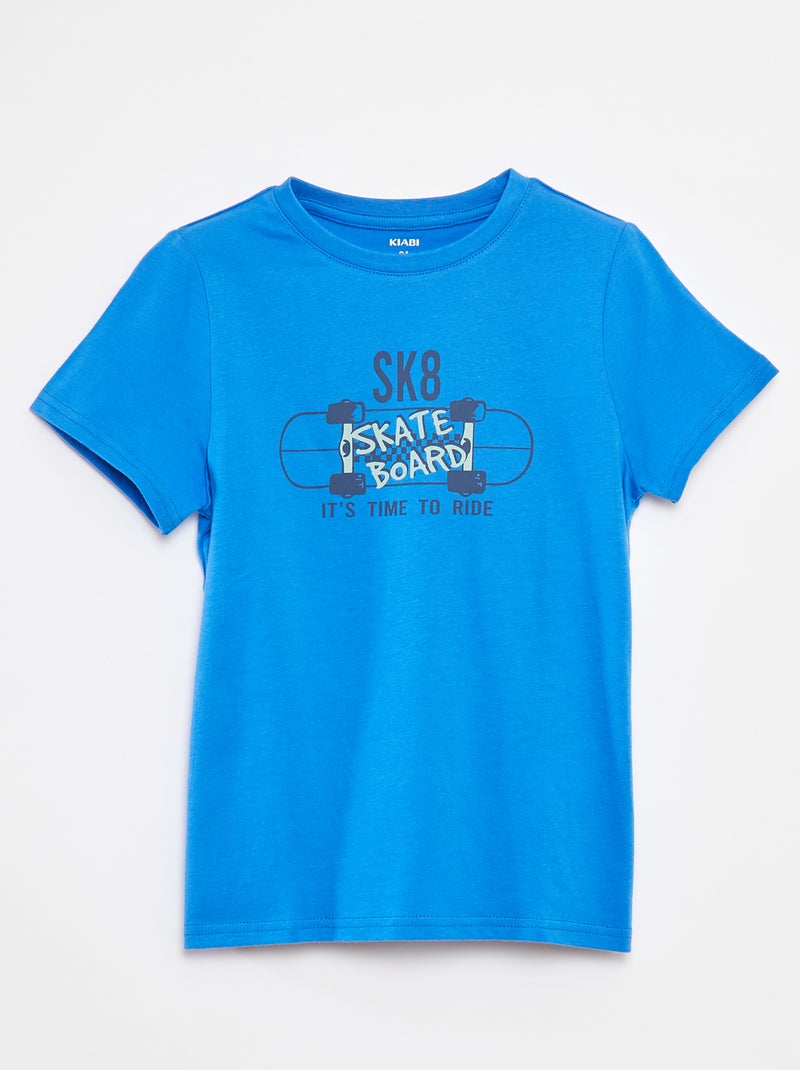 Camiseta de manga corta estampada Azul - Kiabi