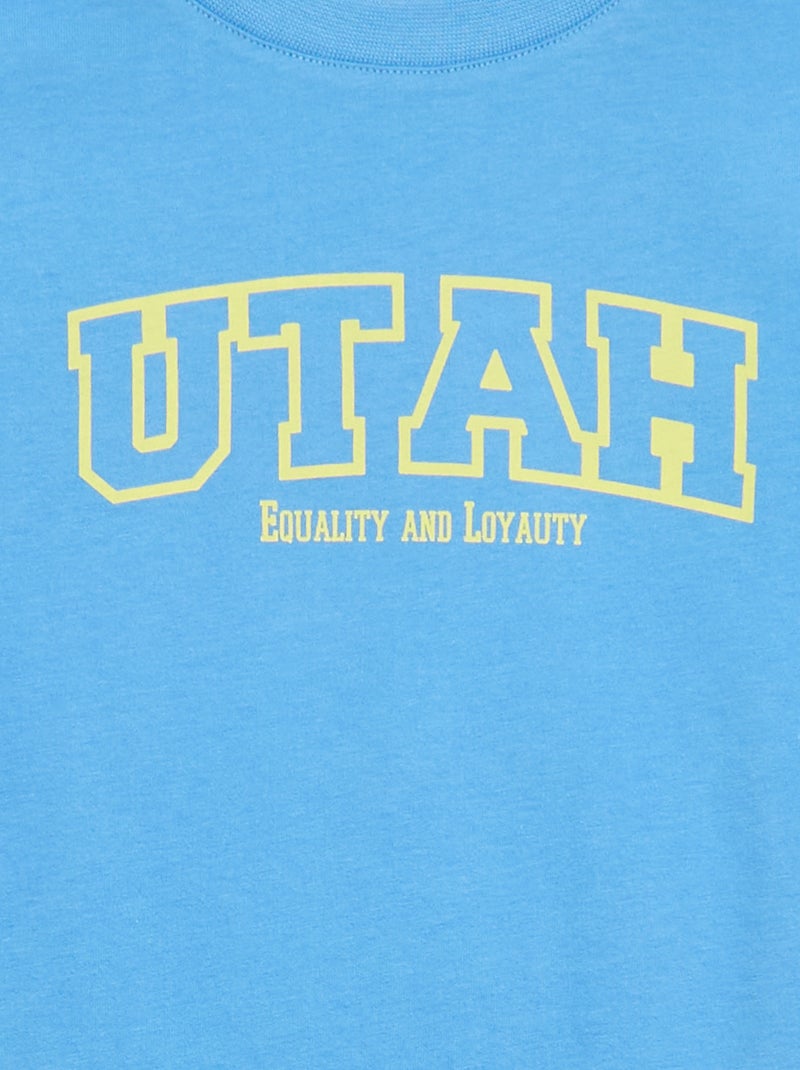 Camiseta de manga corta estampada Azul - Kiabi