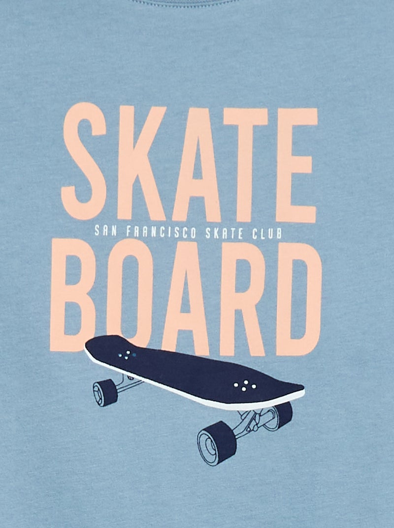 Camiseta de manga corta estampada Azul - Kiabi