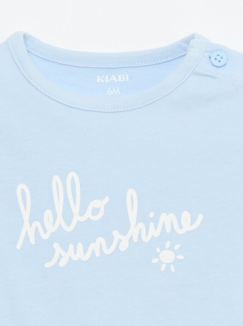 Camiseta de manga corta estampada Azul - Kiabi