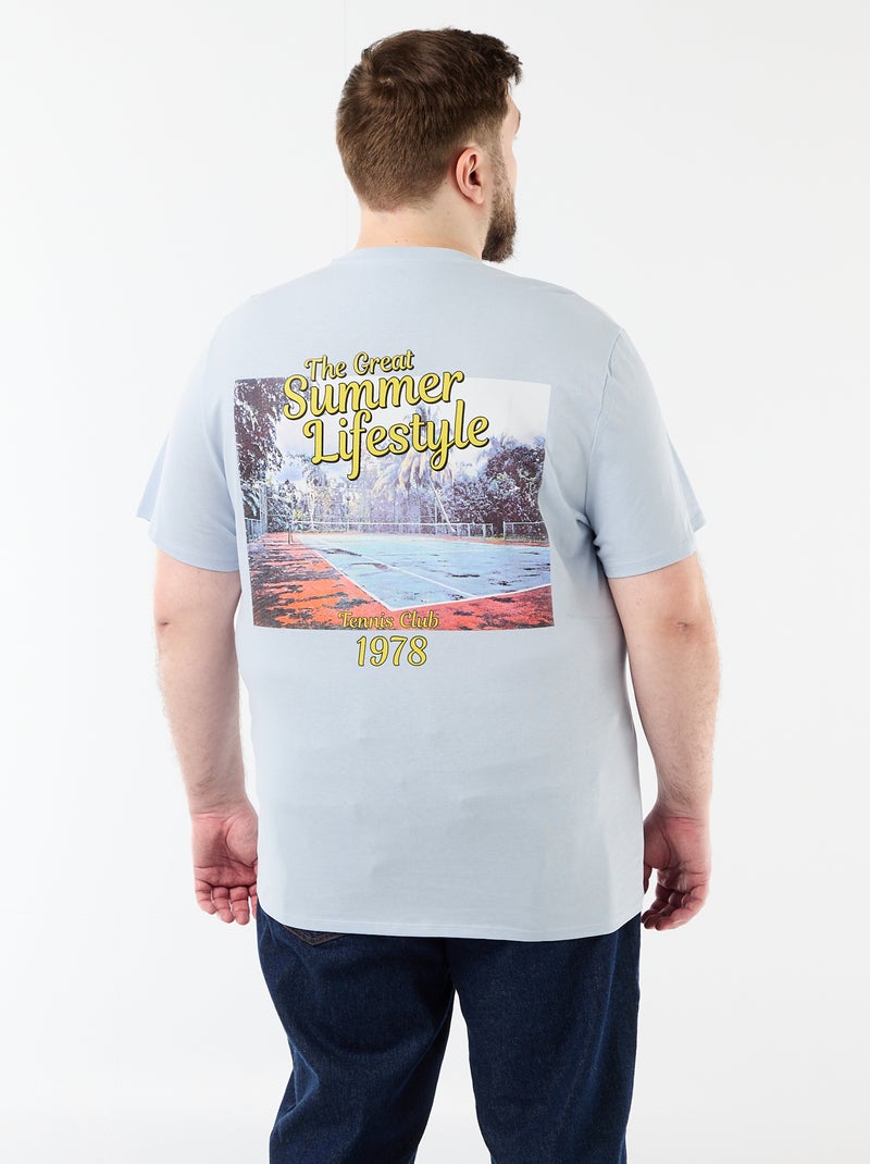 Camiseta de manga corta estampada Azul - Kiabi