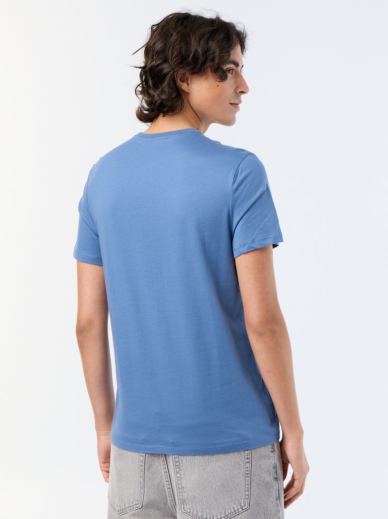 Camiseta de manga corta estampada Azul - Kiabi