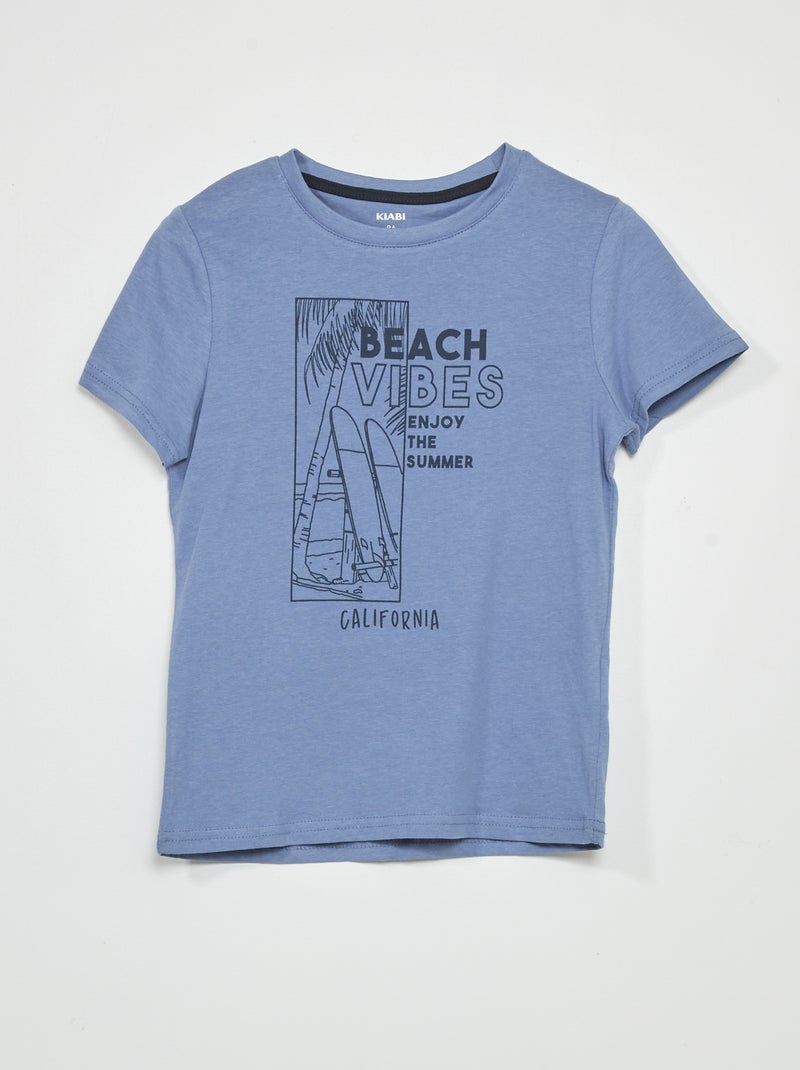 Camiseta de manga corta estampada AZUL - Kiabi