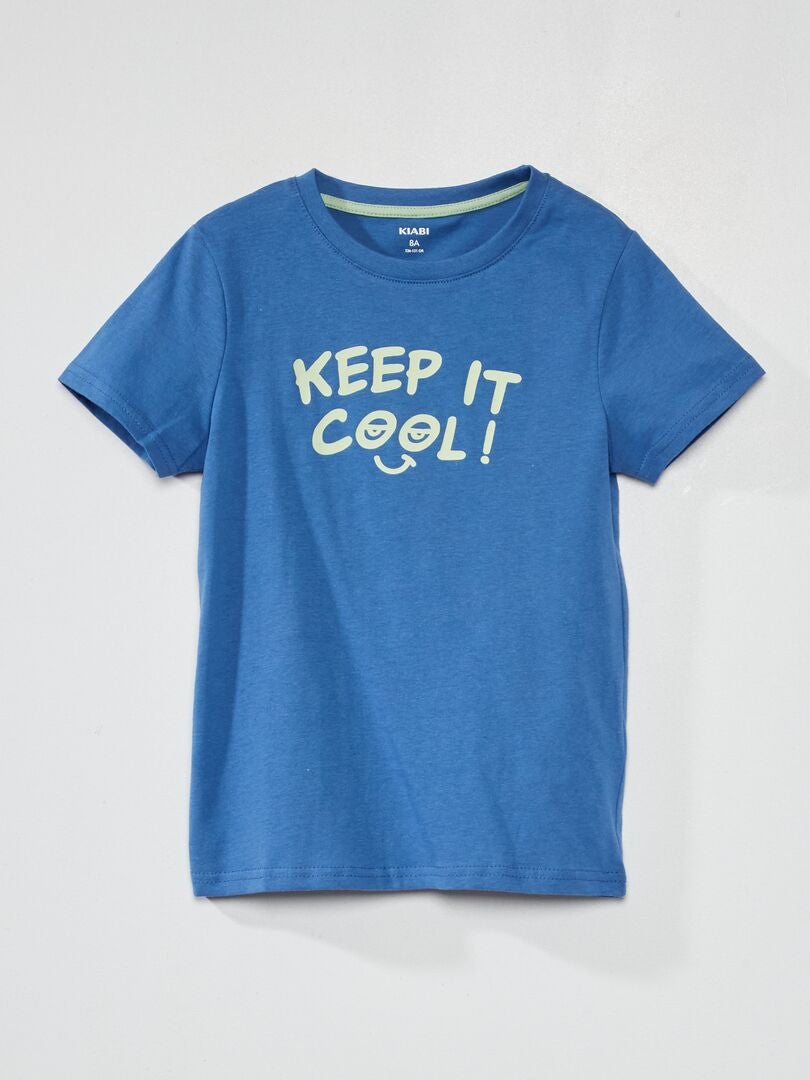 Camiseta de manga corta estampada AZUL - Kiabi