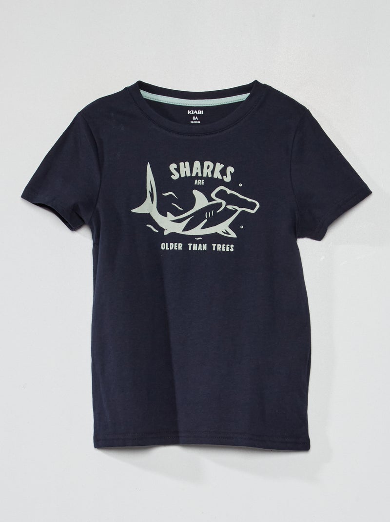 Camiseta de manga corta estampada AZUL - Kiabi