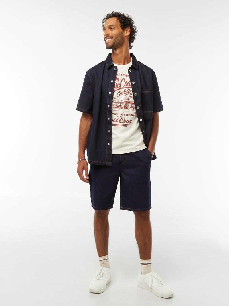 Camiseta de manga corta estampada Beige - Kiabi