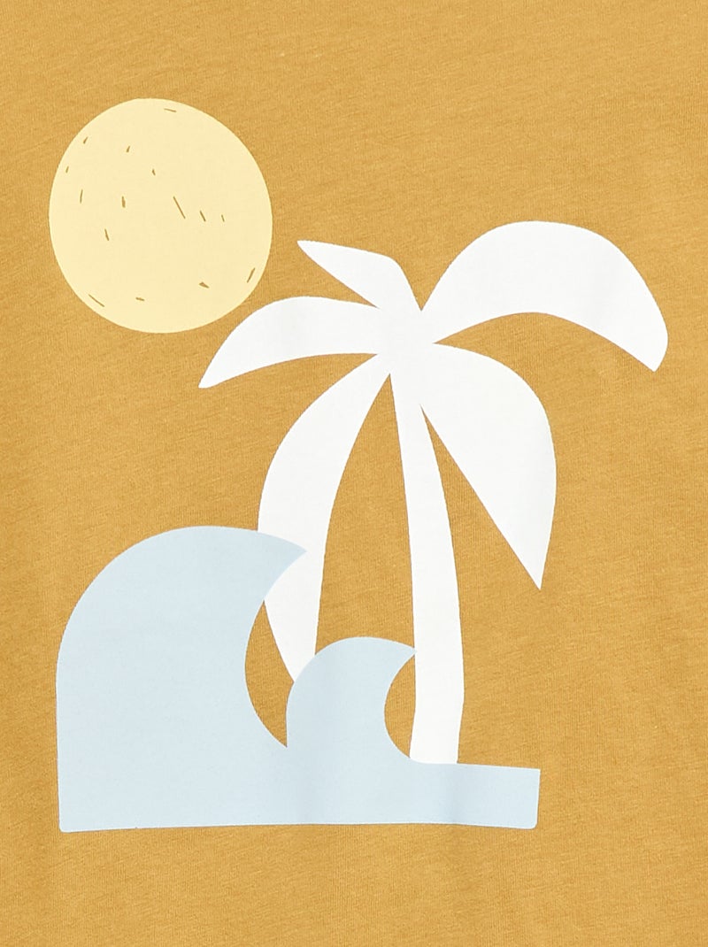 Camiseta de manga corta estampada Beige - Kiabi