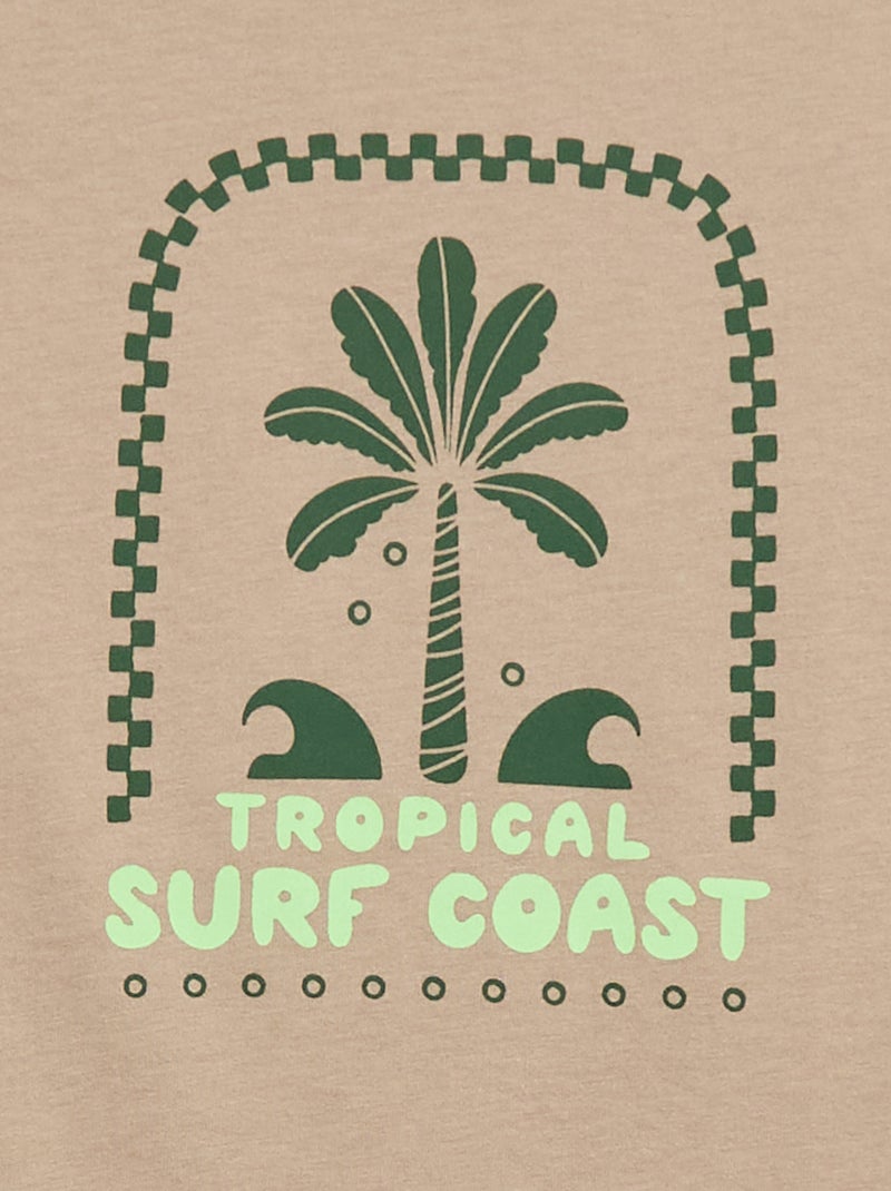 Camiseta de manga corta estampada Beige - Kiabi