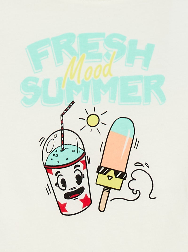 Camiseta de manga corta estampada Beige - Kiabi