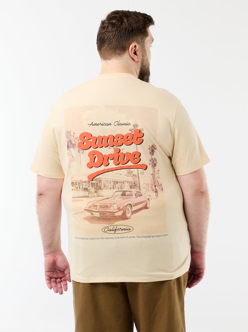 Camiseta de manga corta estampada Beige - Kiabi