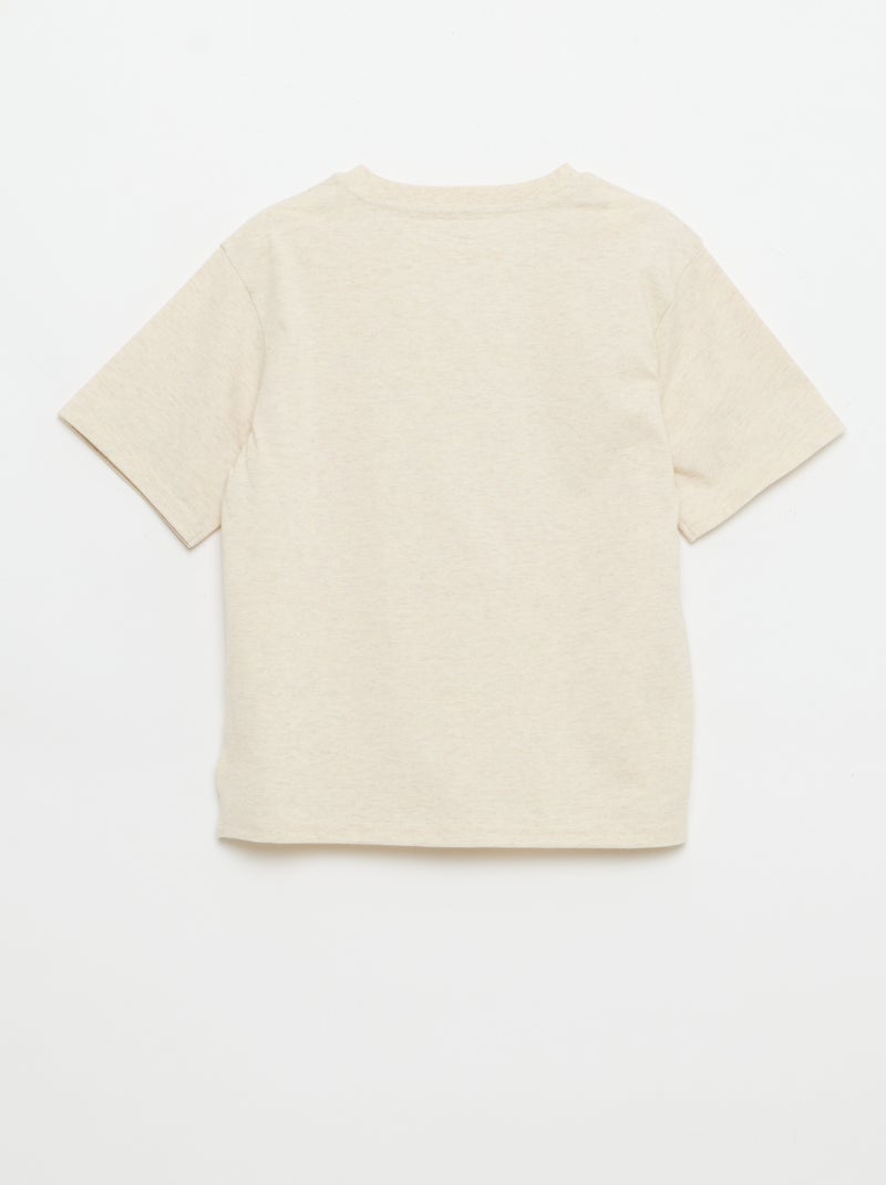 Camiseta de manga corta estampada Beige - Kiabi