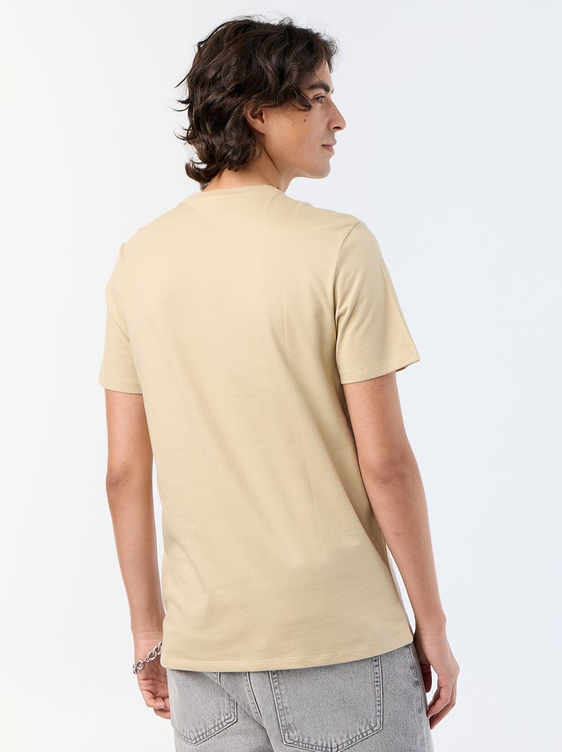 Camiseta de manga corta estampada Beige - Kiabi