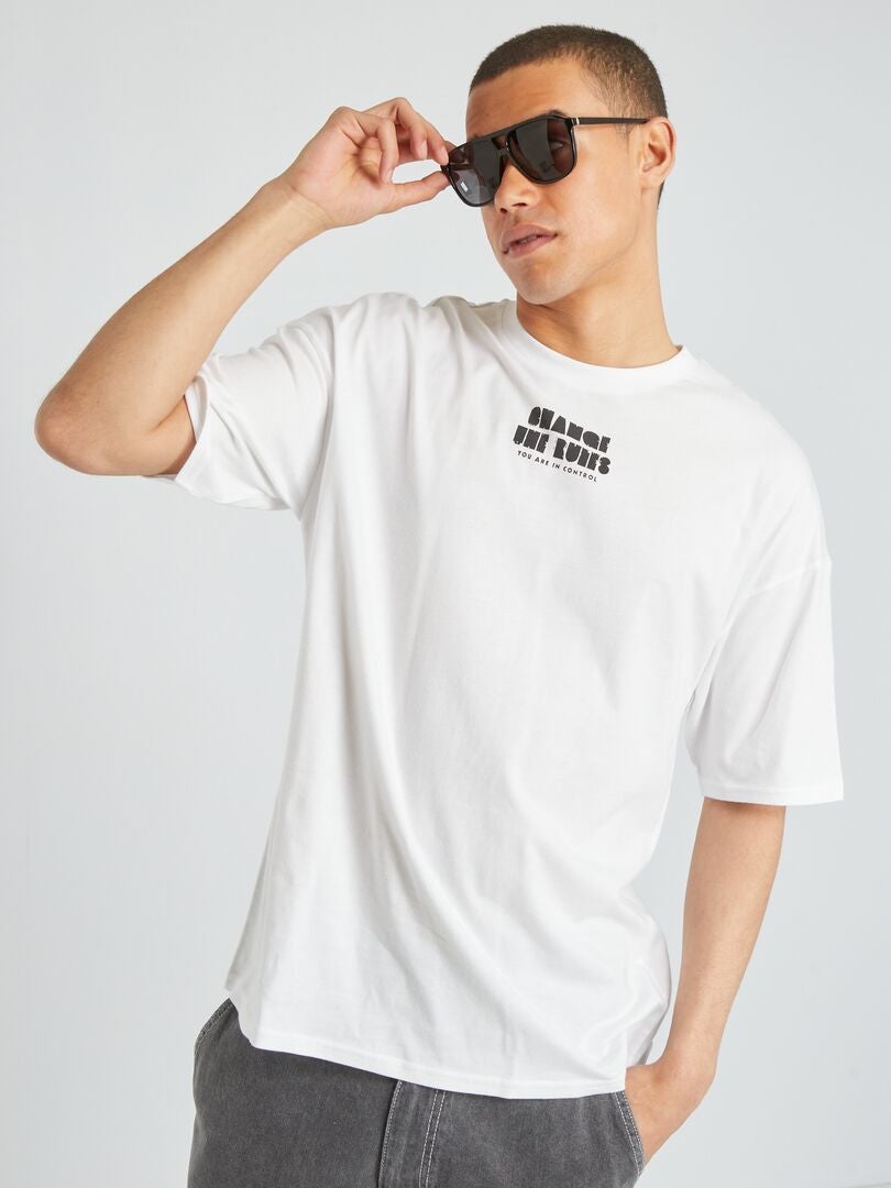Camiseta de manga corta estampada Blanco - Kiabi