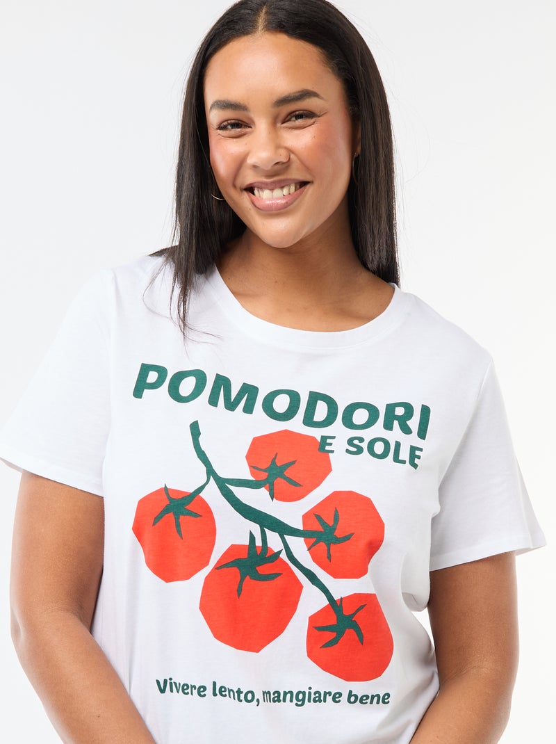 Camiseta de manga corta estampada Blanco - Kiabi