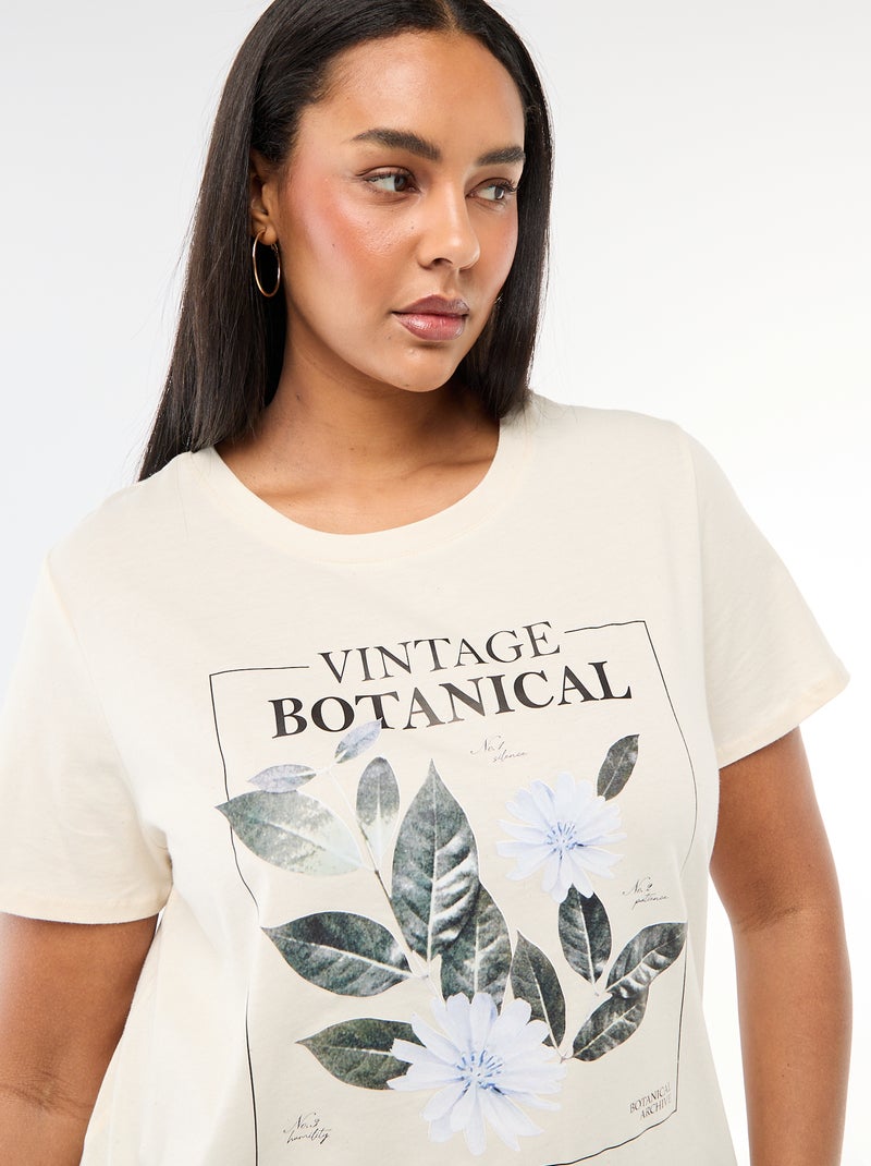 Camiseta de manga corta estampada Blanco - Kiabi