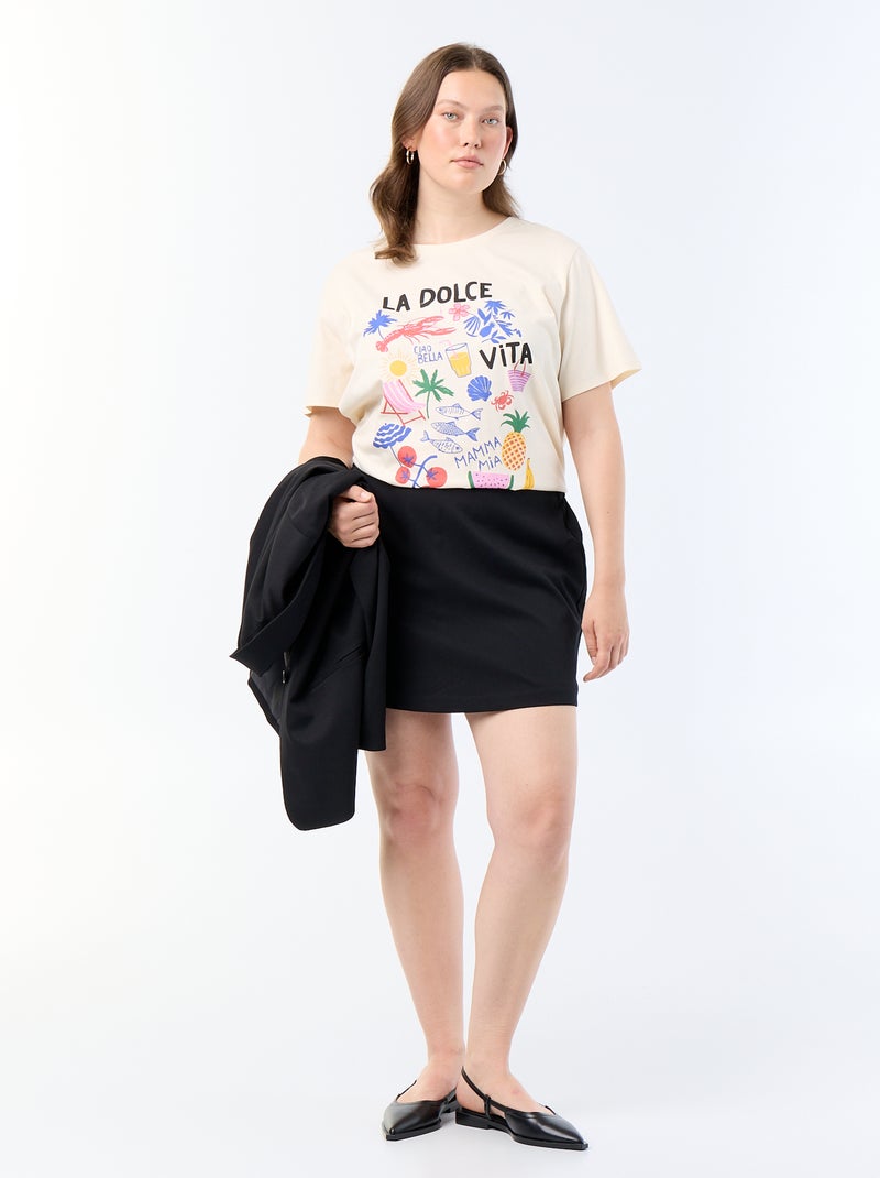 Camiseta de manga corta estampada Blanco - Kiabi