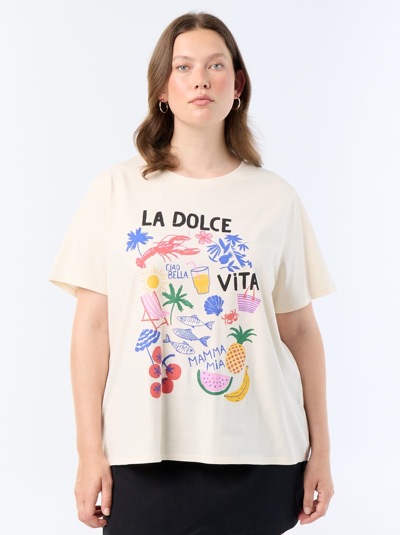 Camiseta de manga corta estampada Blanco - Kiabi