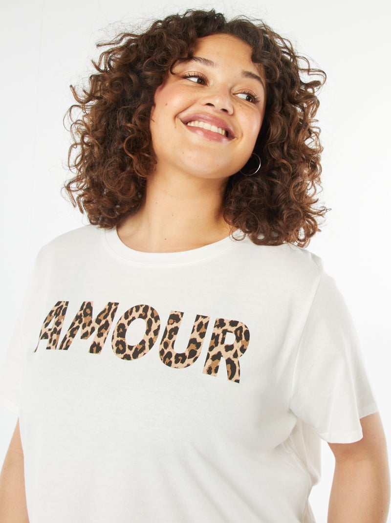 Camiseta de manga corta estampada BLANCO - Kiabi