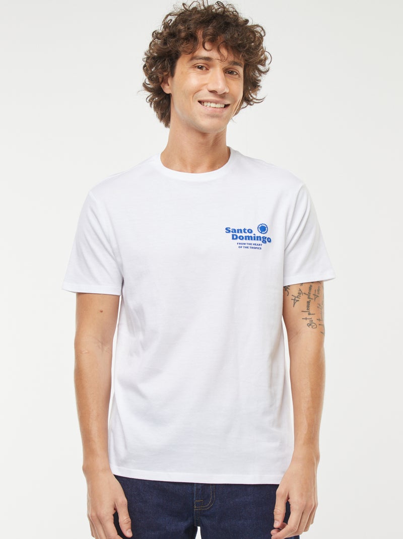 Camiseta de manga corta estampada Blanco - Kiabi