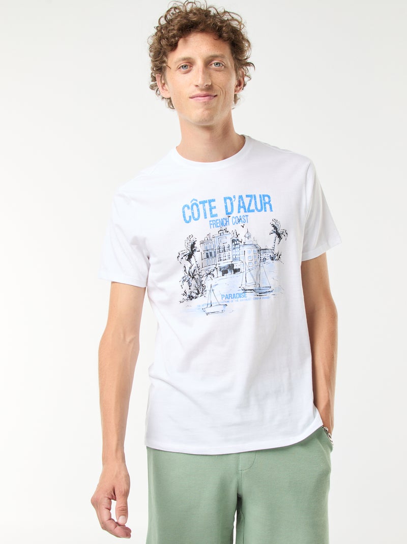 Camiseta de manga corta estampada Blanco - Kiabi