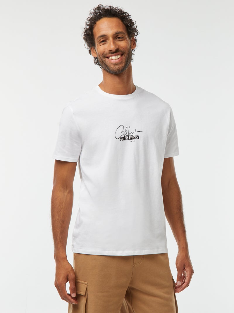 Camiseta de manga corta estampada Blanco - Kiabi