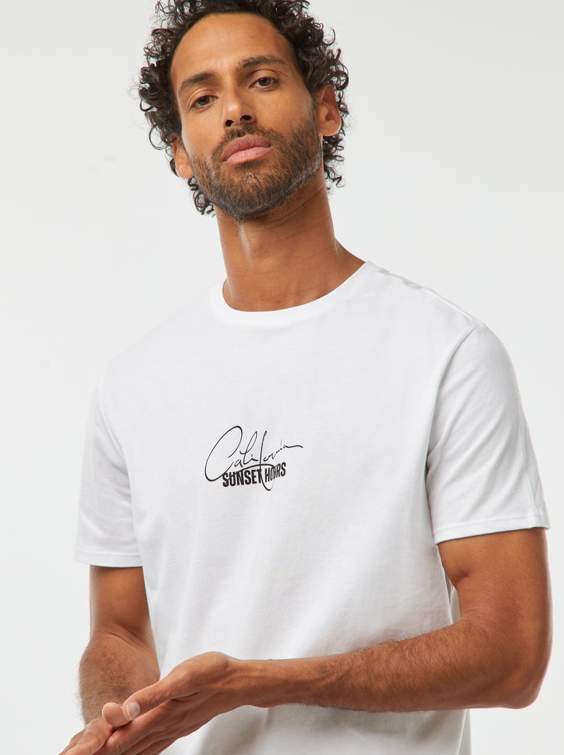 Camiseta de manga corta estampada Blanco - Kiabi