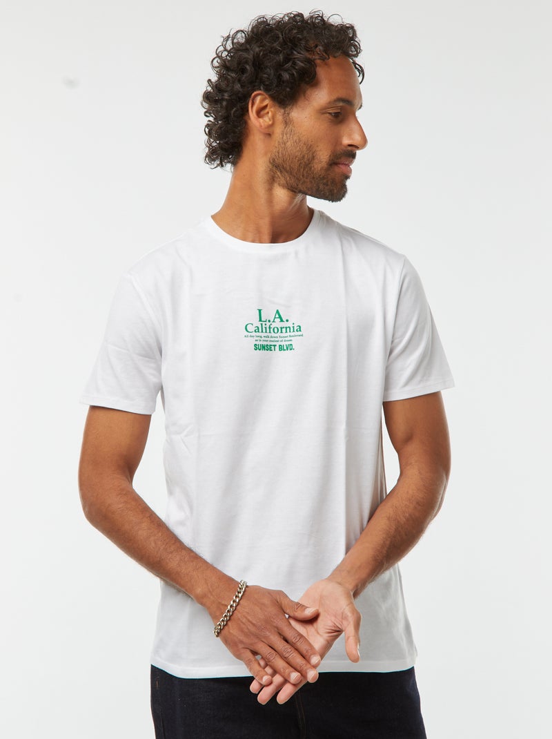 Camiseta de manga corta estampada Blanco - Kiabi