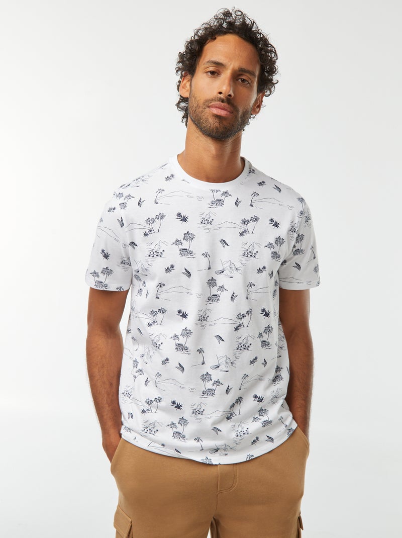 Camiseta de manga corta estampada Blanco - Kiabi