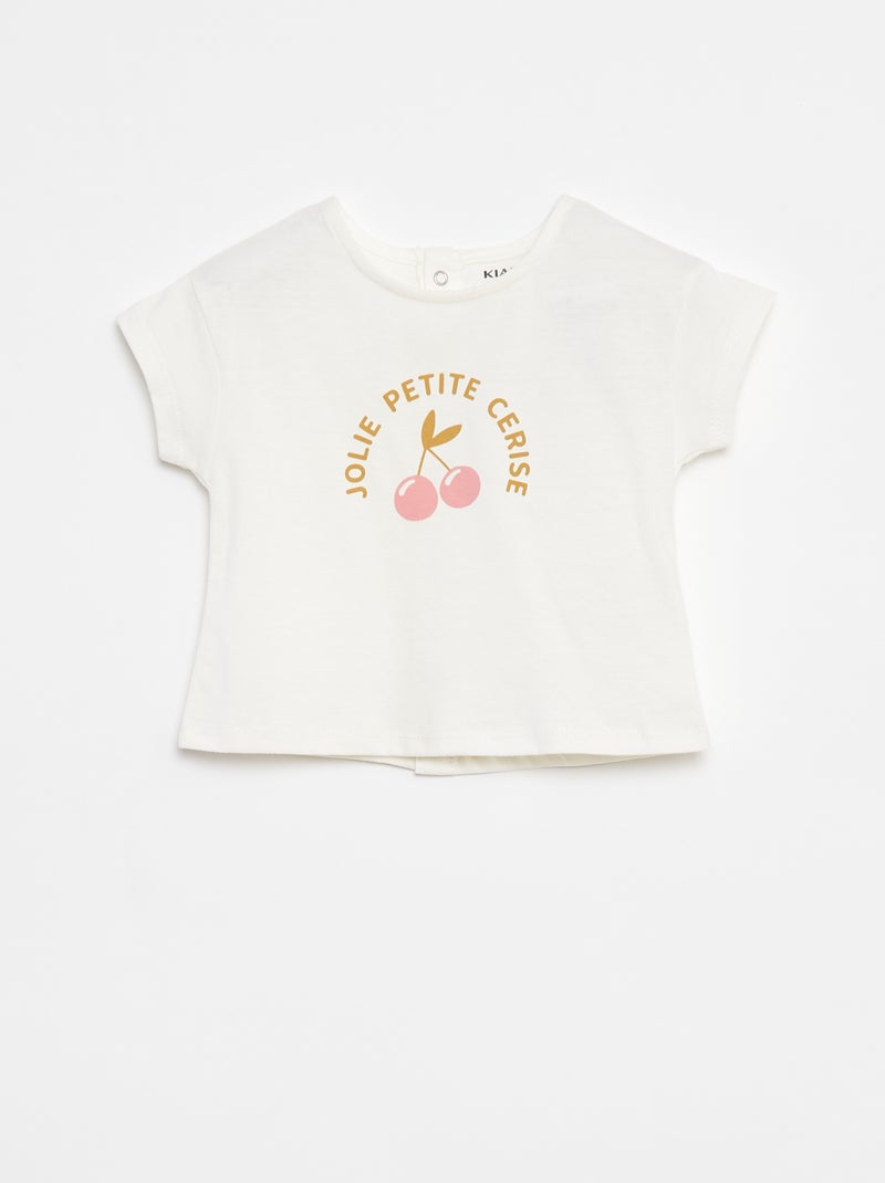 Camiseta de manga corta estampada Blanco - Kiabi