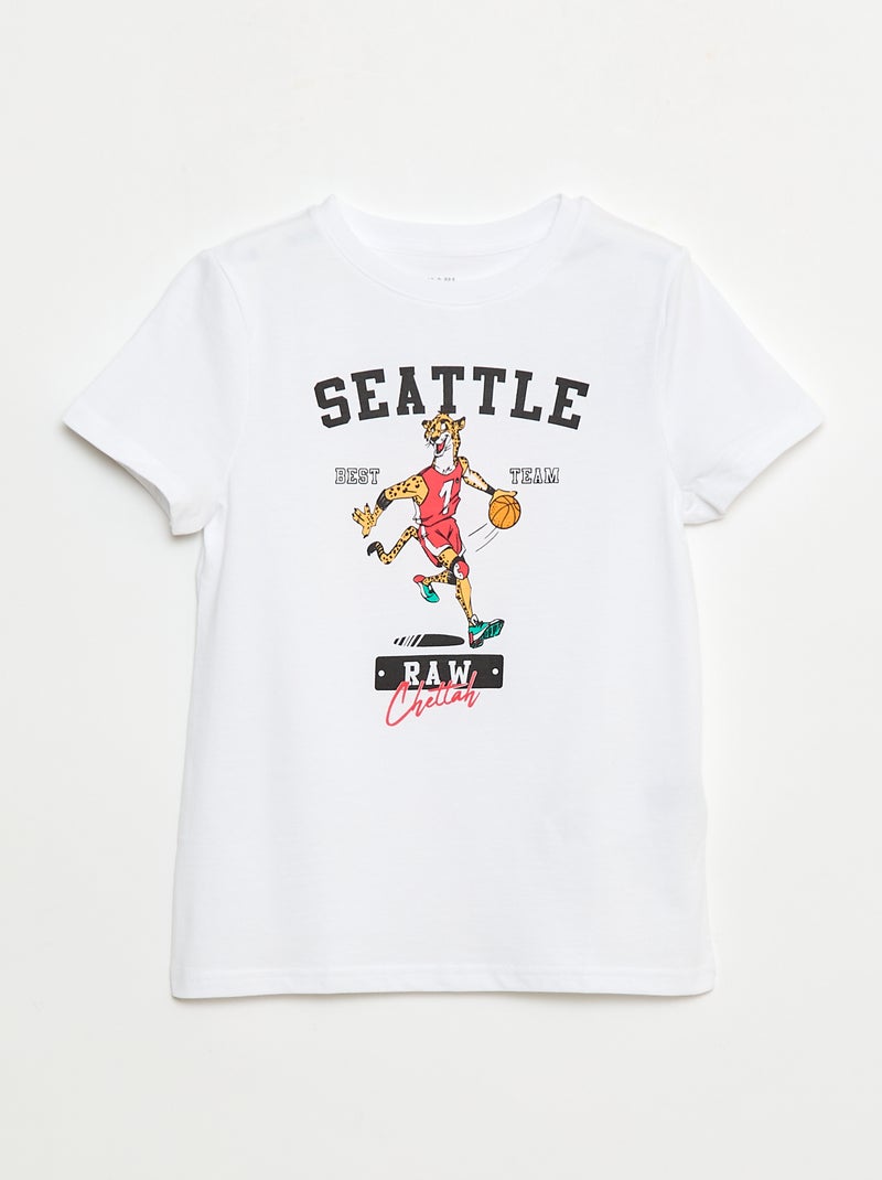 Camiseta de manga corta estampada Blanco - Kiabi