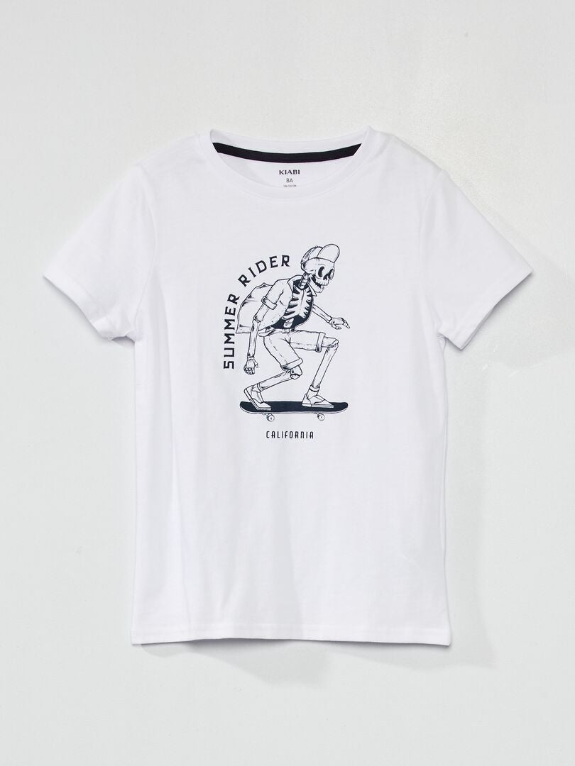 Camiseta De Manga Corta Estampada Blanco Kiabi 250€