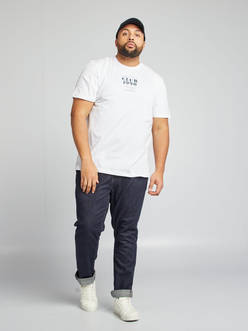 Camiseta de manga corta estampada 'Club 1990' BLANCO - Kiabi