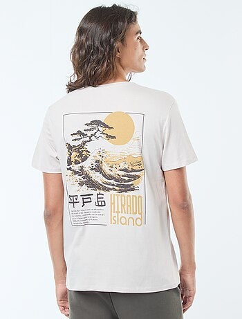 Camiseta de manga corta estampada con cuello redondo