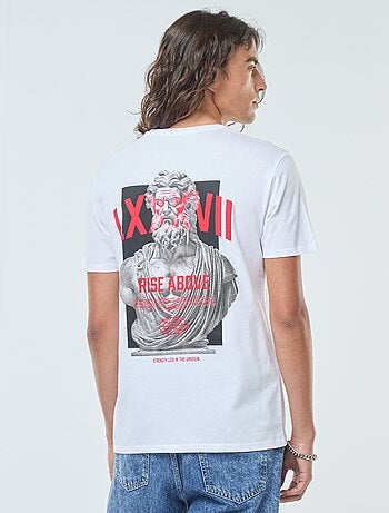 Camiseta de manga corta estampada con cuello redondo