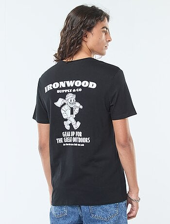 Camiseta de manga corta estampada con cuello redondo