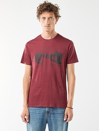 Camiseta de manga corta estampada con cuello redondo