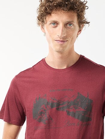 Camiseta de manga corta estampada con cuello redondo