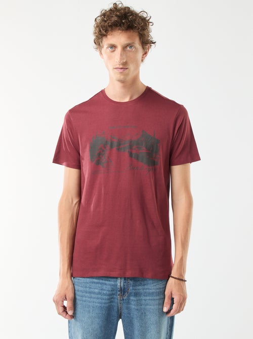 Camiseta de manga corta estampada con cuello redondo - Kiabi