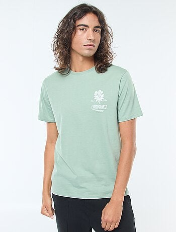 Camiseta de manga corta estampada con cuello redondo