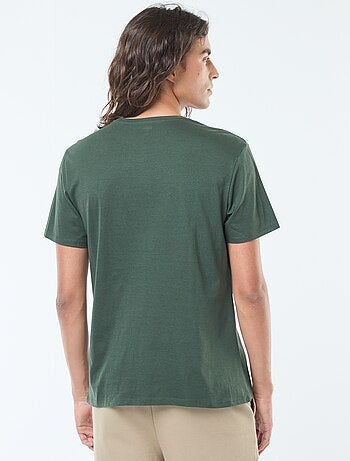 Camiseta de manga corta estampada con cuello redondo